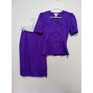 Vintage Silk  Point of View Collection Royal Purple Two-Piece Set